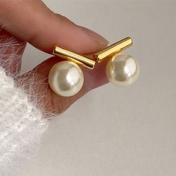 classic minimalist ponykiss s925 sterling silver & 18k gold geometric stud earrings for women