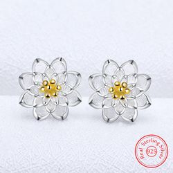 High-Quality 925 Sterling Silver Flower Stud Earrings for Women - Fashionable Jewelry XY0240