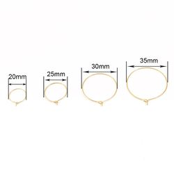 50pcs silver and gold color hoop earring wires, 20-35mm, for diy jewelry making