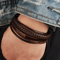 Men Jewelry Black Braided Leather Bracelet MultiLayer Stainless Steel Wristband Punk Fashion Handma 0