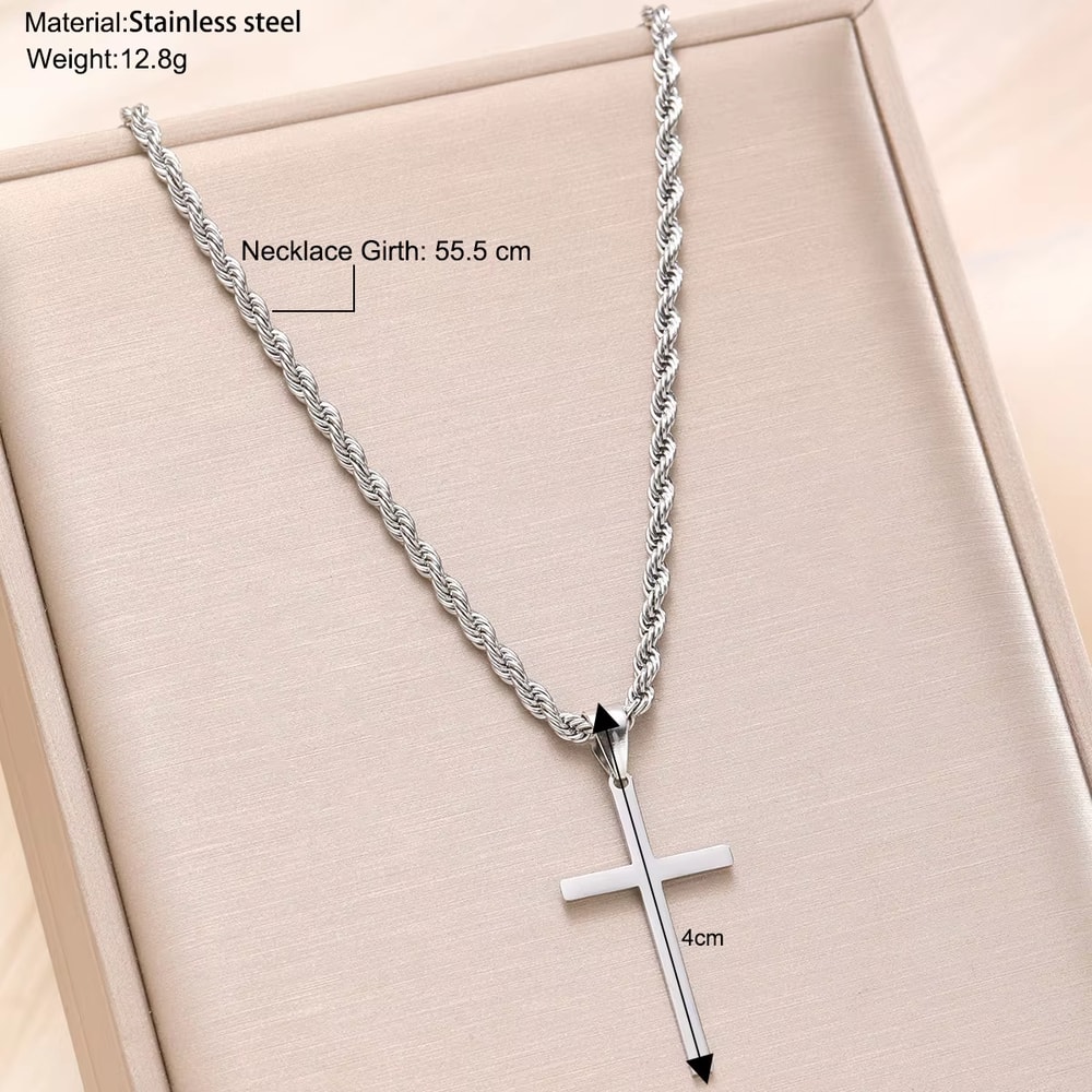 Cross Pendant Necklace For Men And Women Minimalist Gold Jewelry Set Stylish Unisex Necklaces 4