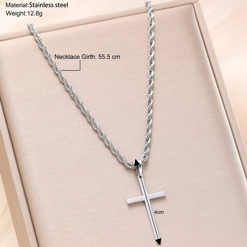 Cross Pendant Necklace For Men And Women Minimalist Gold Jewelry Set Stylish Unisex Necklaces 4