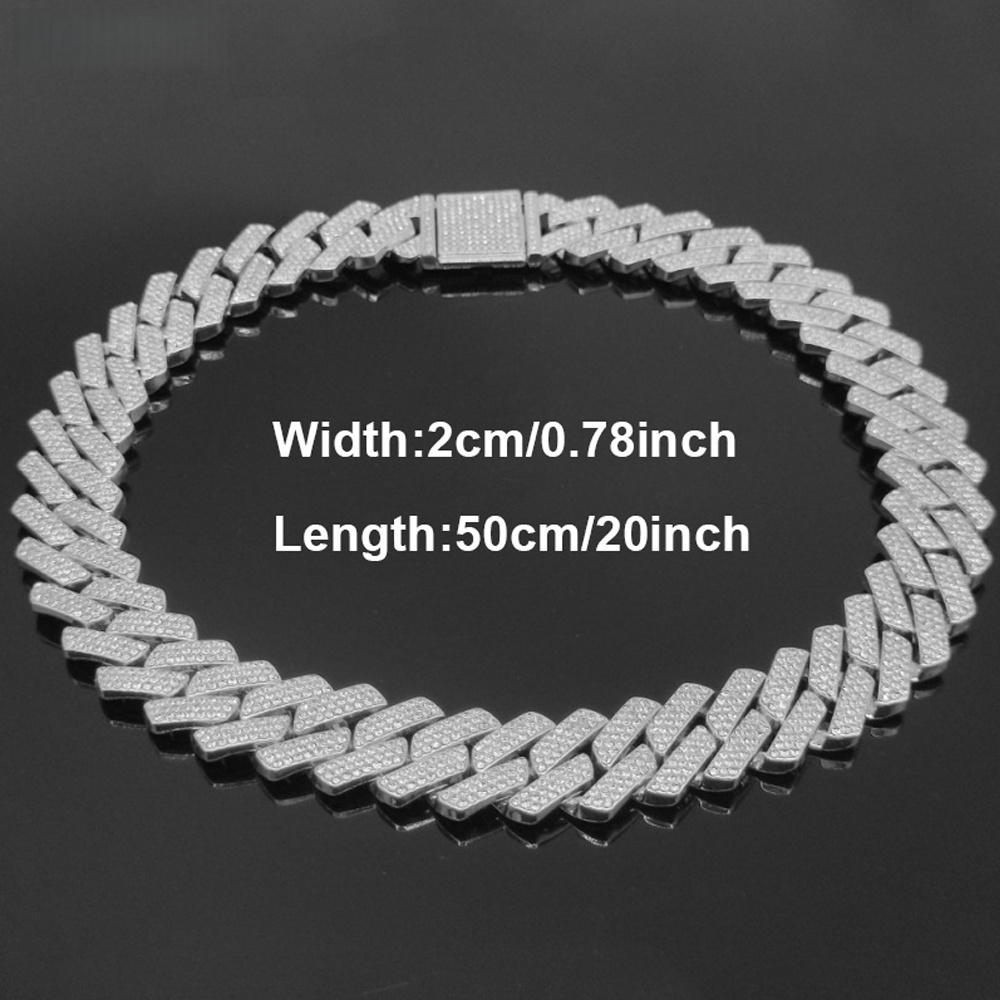 High Quality Heavy Chunky Necklace Stone Men Jewelry Hip Hop Micro Pave Cuban 4