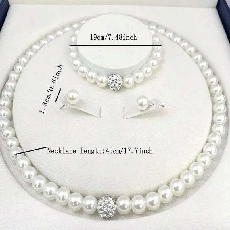 Elegant Bridal Jewelry Gift Fireball Necklace Bracelet Earring Stud Jewelry Set Silver Color Crysta 3
