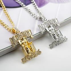 wholesale exquisite aaa zircon inlaid trendy hip hop prisoner necklace with death prisoner zircon pendant available now