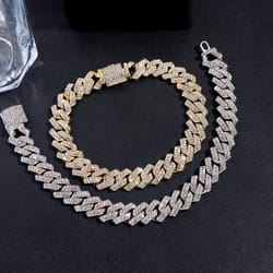 luxurious mens cuban bracelet full diamond rhombus design sparkling jewelry