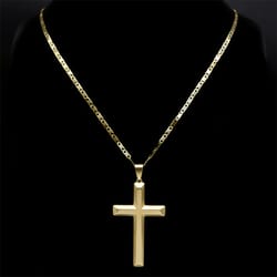 stainless steel jesus christ cross necklace for men women big hip hop gold plated necklaces birthday gift for boyfriend
