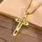 Mens Gold Color Cross Stainless Steel Choker Necklace Jewelry Corrente Masculina Chain 1