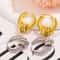 Multilayer Circle Twist Earrings For Women Trendy Gold Plated Stainless Steel Statement Jewelry Bij 0