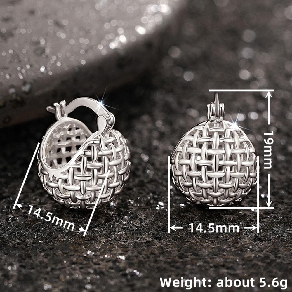 Trendy Gold Color Silver Color Women Metal Hoop Earrings With Ball Design Jewelry For Wedding Party 4