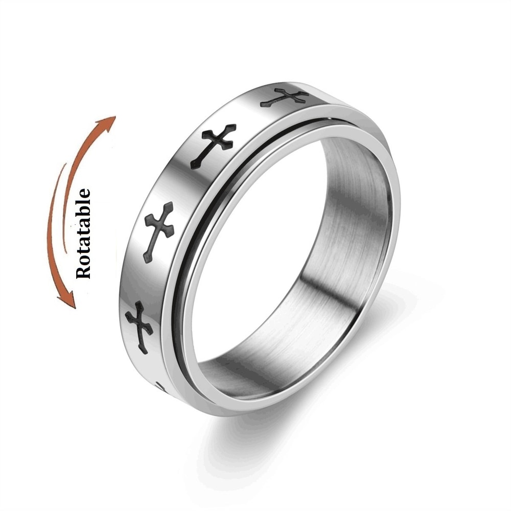 Stainless Steel Anxiety Relief Rotating Tortoise Rings For Couples Cute Anti Stress Fidget Rings Ne 6