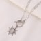 Gold Color Stainless Steel Sun Pendant Necklace For Women Turquoise Charms Clavicle Chain Necklaces 3