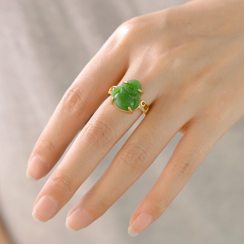 Charm Green Series Natural Tunable Religious Ring For Men And Women Jewelry Accessories 3