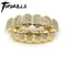 Iced Out CZ Stones Teeth Grillz Fashion Hip Hop Gold Silver Color Top Bottom Braces For Jewelry Gif 1