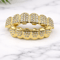 Iced Out CZ Stones Teeth Grillz Fashion Hip Hop Gold Silver Color Top Bottom Braces For Jewelry Gif 0