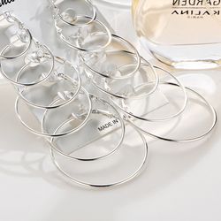 6-Pair Hoop Earrings Set: Gold & Silver Small to Big Circle Ear Clips for Women - 2019 Fashion Jewelry