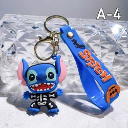 Disney Stitch Aesthetic Keychains Cute Doll Anime Keychain Keyring Key Chain Action Figures Backpack Blue Pink Couple