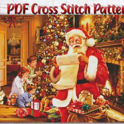 Christmas Cross Stitch Pattern / Santa Claus Cross Stitch Pattern / New Year PDF Cross Stitch Chart / Holiday Pattern