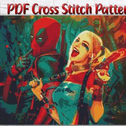 Harley Quinn Cross Stitch Pattern / Deadpool PDF Cross Stitch Pattern / The Suicide Squad / Joker Cross Stitch Pattern