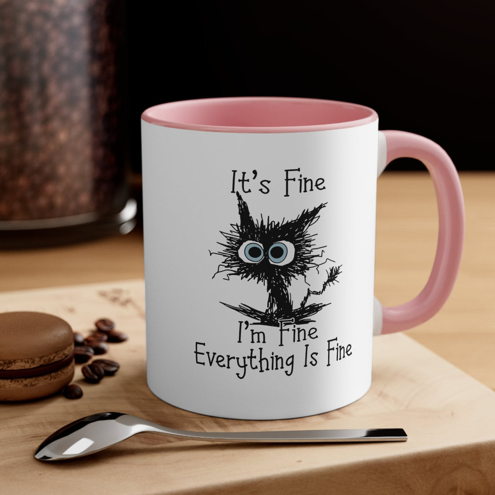 It's Fine I'm Fine Everything is Fine Coffee Mug, Funny, Humor, Cartoon, Gift for Her Him, Present, Birthday, Holiday2.jpg