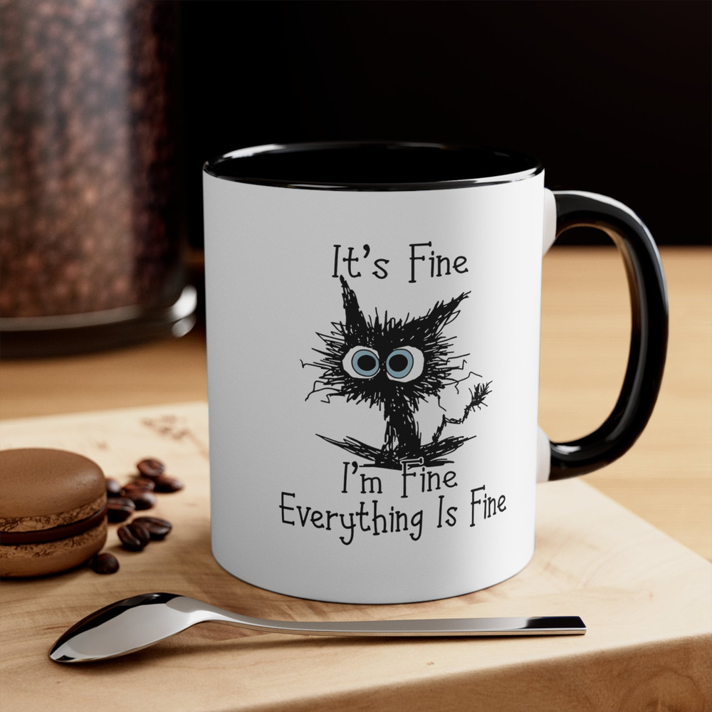 It's Fine I'm Fine Everything is Fine Coffee Mug, Funny, Humor, Cartoon, Gift for Her Him, Present, Birthday, Holiday1.jpg