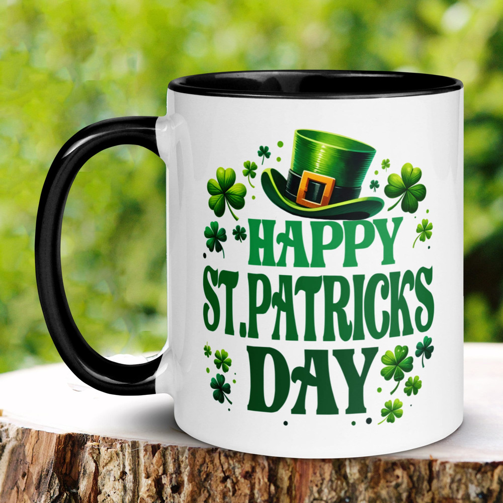 Happy St Patricks Day Mug, Saint Patrick's Day Gift, Irish Coffee Mug, Shamrock Clover Hat Mug, Saint Patrick Day Decor, Holiday Gifts, 1436.jpg