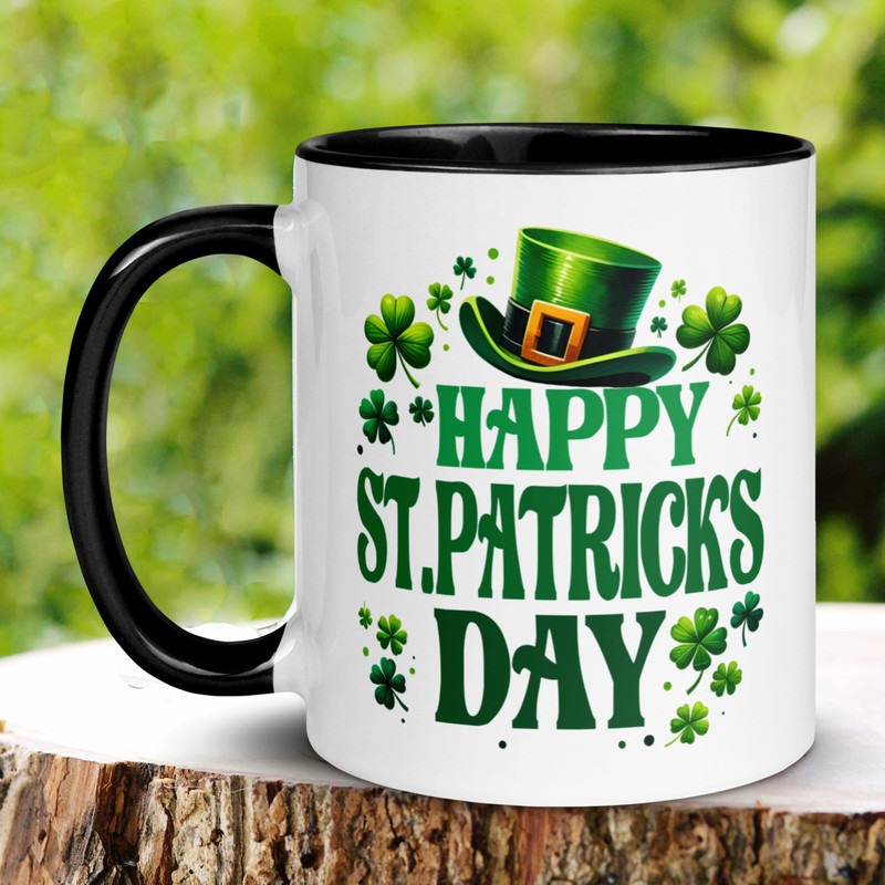 Happy St Patricks Day Mug, Saint Patrick's Day Gift, Irish Coffee Mug, Shamrock Clover Hat Mug, Saint Patrick Day Decor, Holiday Gifts, 1436.jpg