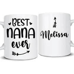 personalized best nana ever mug, daughter to mom, brown horse, flower mug-custom gift for mother's day, mom lover gifs