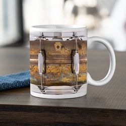 ludwig drummer coffee mug, mugs drummer raw brass, drum mugs gift, mug for drummer, gift for him, drummer birthday gift