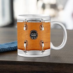 mugs mapex mpx maple drum, cofffee mugs, mug snare drum, drummer gift, band teacher gift, gift for him, birthday gifts