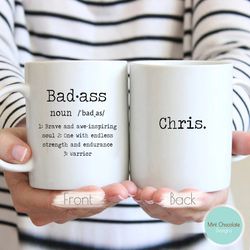 Warrior Coffee Mugs, Badass - Custom Warrior Gift, Survivor Gift, Encouragement Mug, Warrior Name Mug, Warrior Name Gift