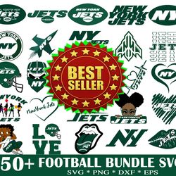 50  New York Jets Svg Bundle, N F L Teams Svg, N F L svg, Football Svg, Sport bundle, Png, Jpg, Dxf