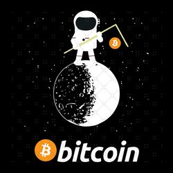Bitcoin To The Moon Crypto Astronaut Svg, Trendi
