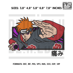Pain Embroidery Design File Naruto Anime Embroidery D319