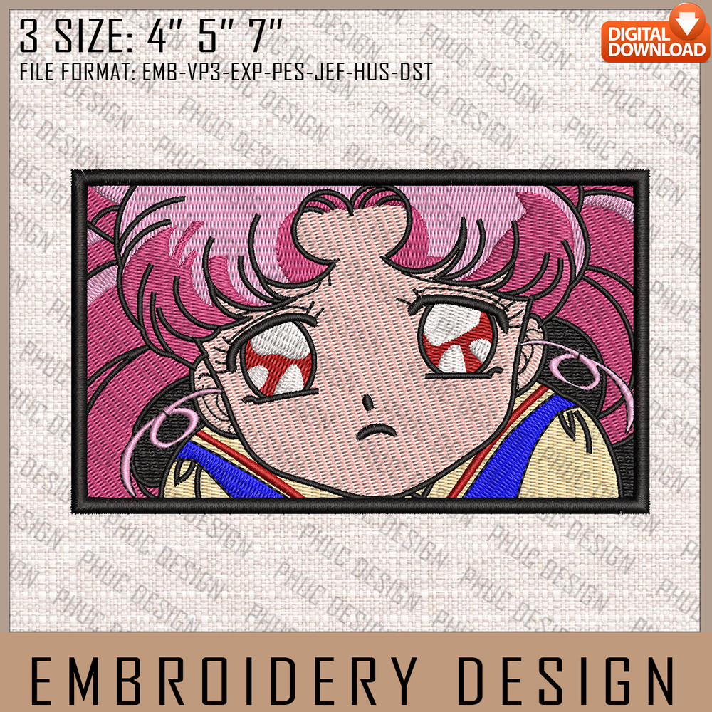 Chibiusa Embroidery Files, Sailor Moon, Anime Inspired Embroidery Design, Machine Embroidery Design 1.jpg