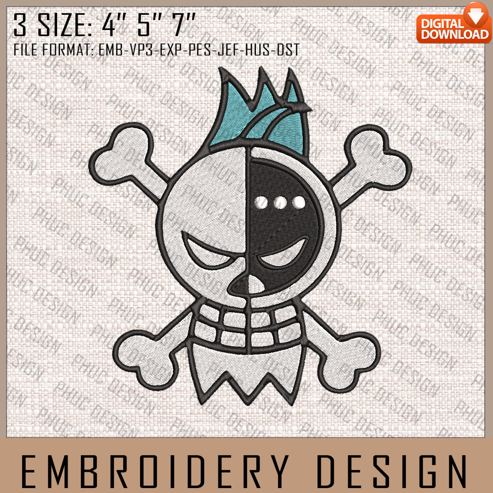 Franky Embroidery Files, One Piece, Anime Inspired Embroidery Design, Machine Embroidery Design.jpg