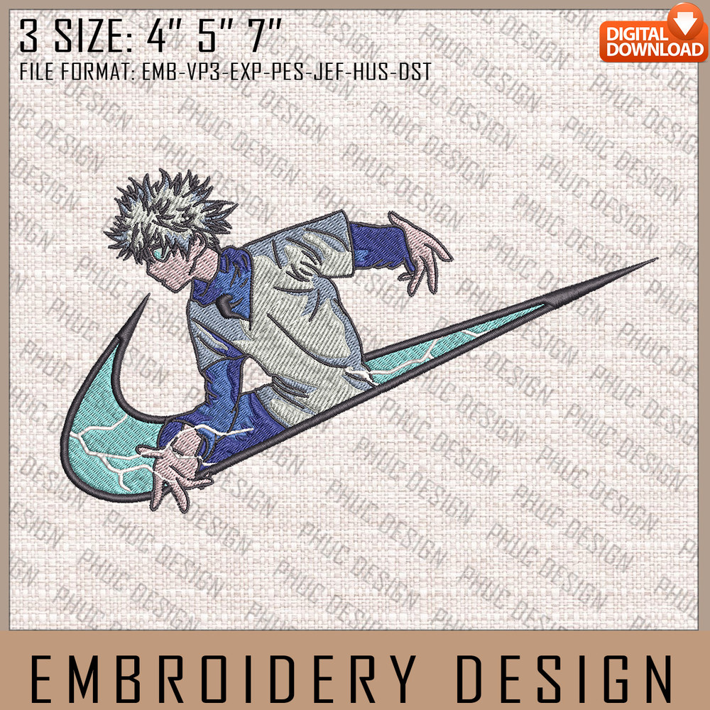 Killua Nike Embroidery Files, Nike Embroidery, Hunter x Hunter, Anime Inspired Embroidery Design 1.jpg
