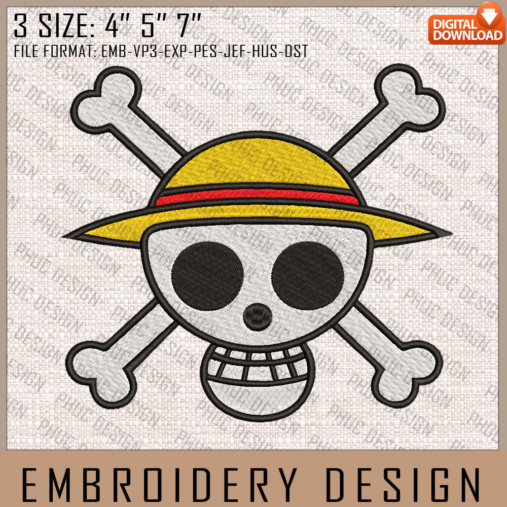 Luffy Embroidery Files, One Piece, Anime Inspired Embroidery Design, Machine Embroidery Design 10.jpg