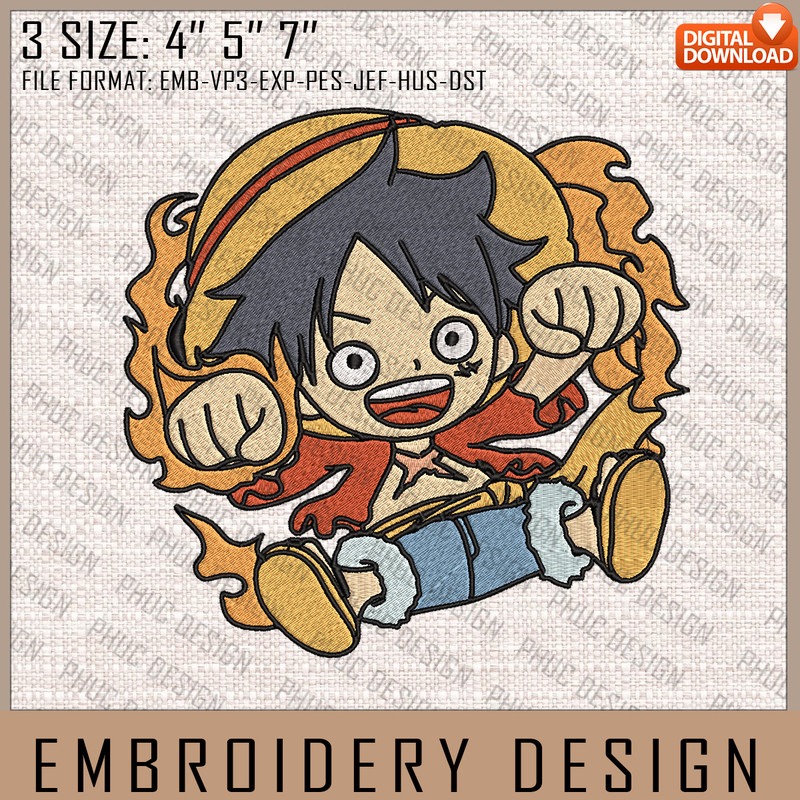 Luffy Embroidery Files, One Piece, Anime Inspired Embroidery Design, Machine Embroidery Design 13.jpg