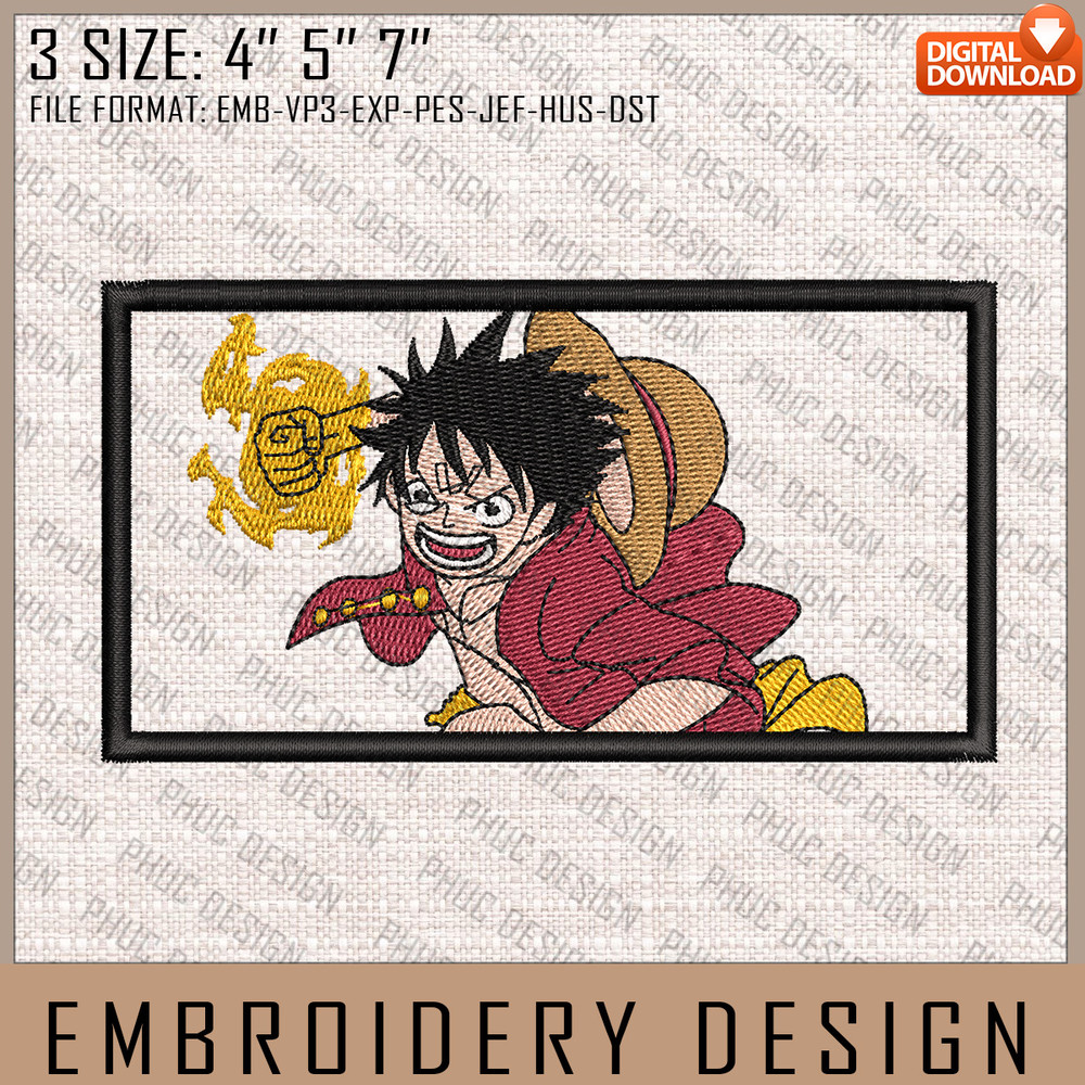 Luffy Embroidery Files, One Piece, Anime Inspired Embroidery Design, Machine Embroidery Design 4.jpg