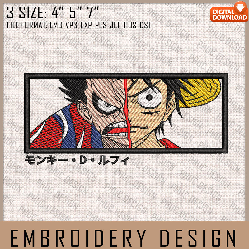 Luffy Embroidery Files, One Piece, Anime Inspired Embroidery Design, Machine Embroidery Design 5.jpg