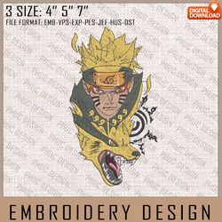 Naruto And Kuruma Embroidery Files, Naruto, Anime Inspired Embroidery Design, Machine Embroidery Des220