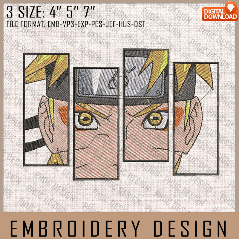Naruto Embroidery Files, Naruto, Anime Inspired Embroidery Design, Machine Embroidery Design.jpg