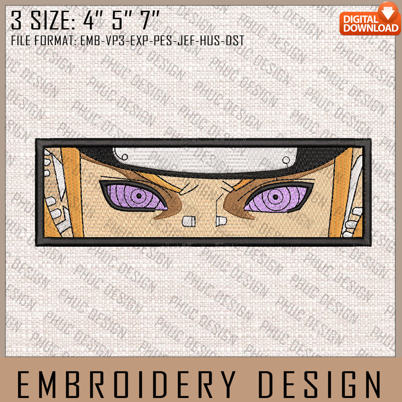 Pain Embroidery Files, Naruto, Anime Inspired Embroidery Design, Machine Embroidery Design 1.jpg