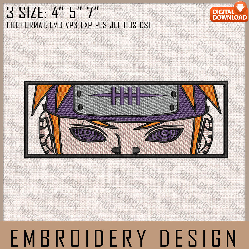 Pain Embroidery Files, Naruto, Anime Inspired Embroidery Design, Machine Embroidery Design 2.jpg