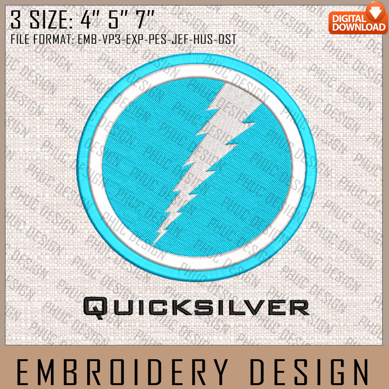 Quicksiver Embroidery Files, Marvel Comics, Movie Inspired Embroidery Design, Machine Embroidery Design.jpg