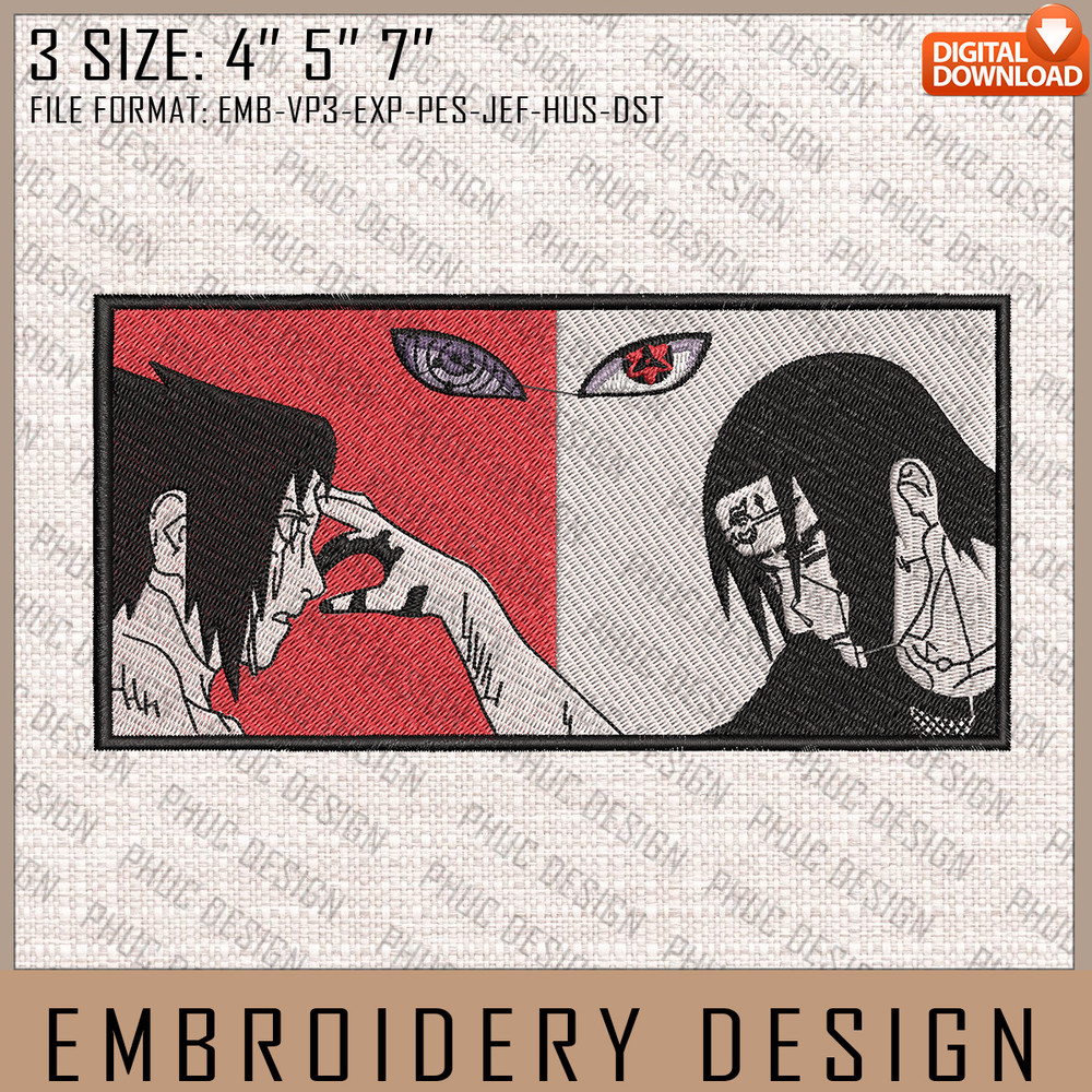 Sasuke And Itachi Embroidery Files, Naruto, Anime Inspired Embroidery Design, Machine Embroidery Design.jpg