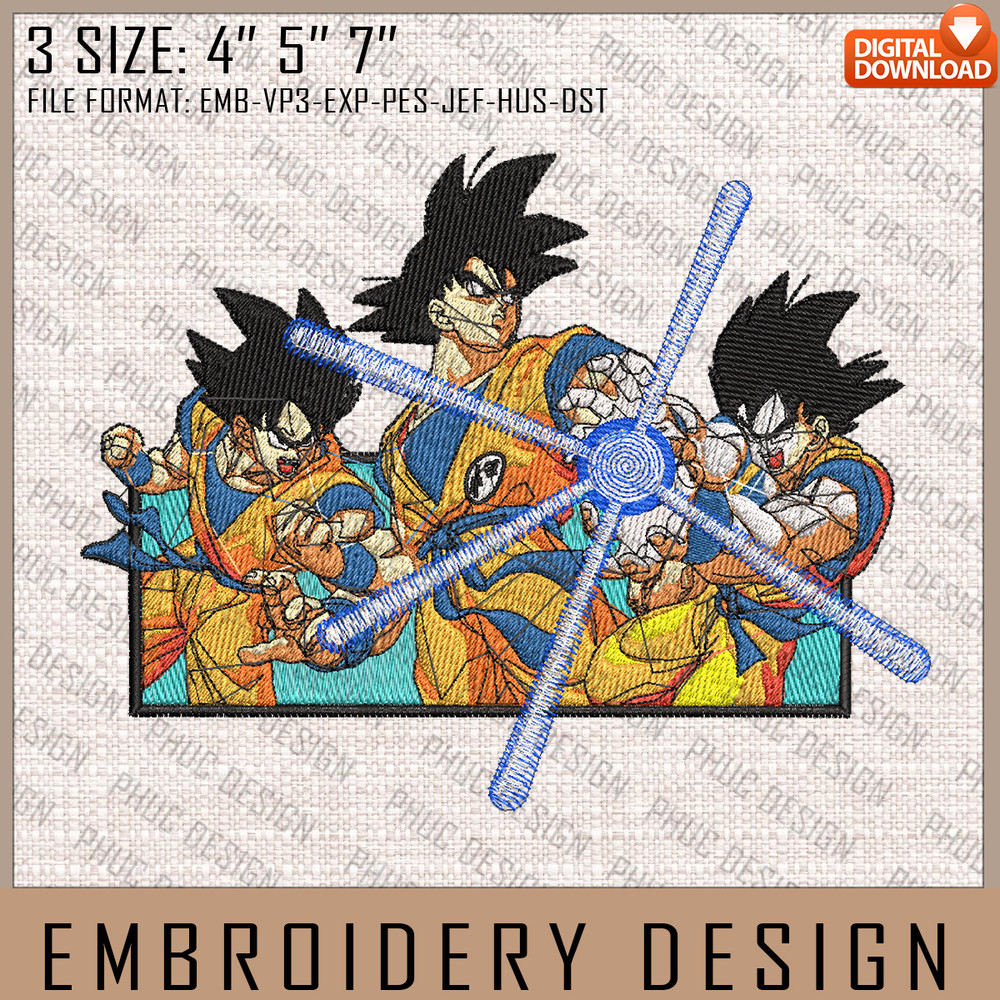 Son Goku Embroidery Files, Dragon Ball, Anime Inspired Embroidery Design, Machine Embroidery Design 2.jpg