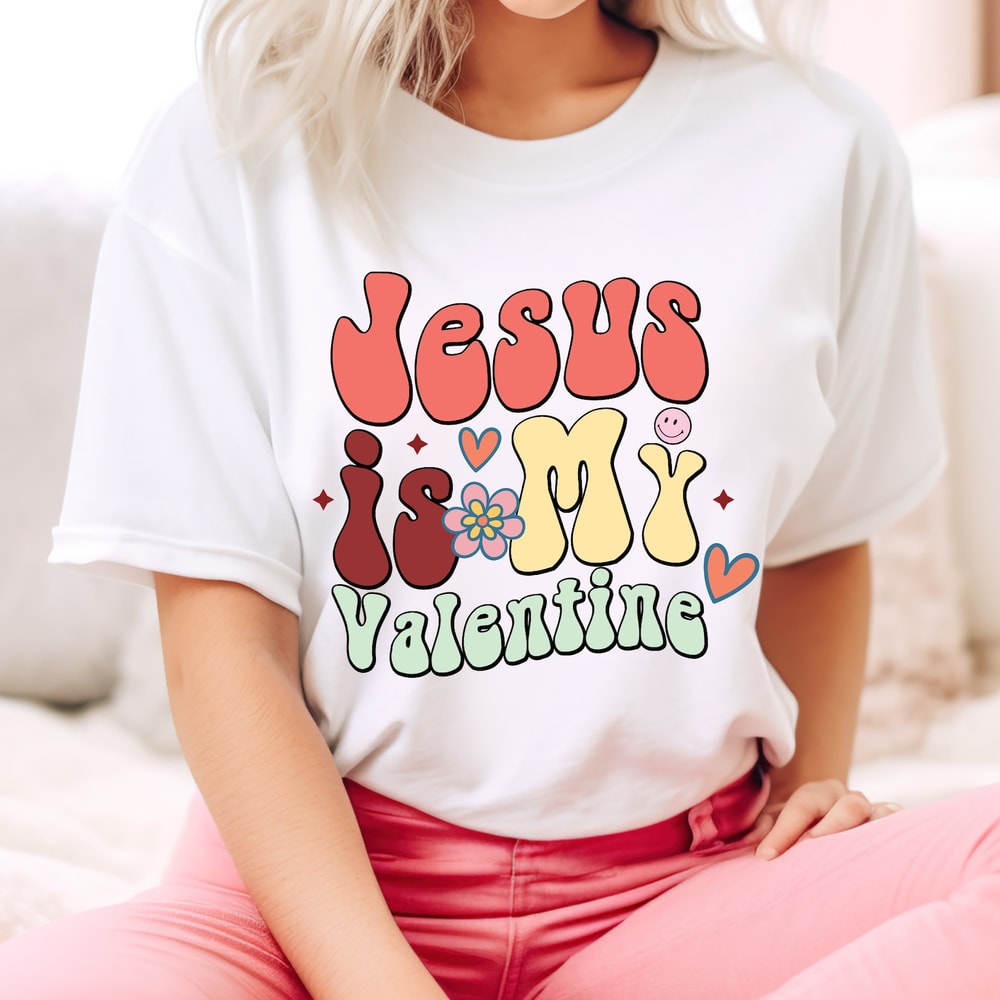 Jesus is My Valentine Funny Couple Gift T-shirt 1.jpg