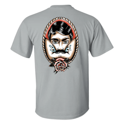 vintage rose t-shirt grey for men print size s-5xl